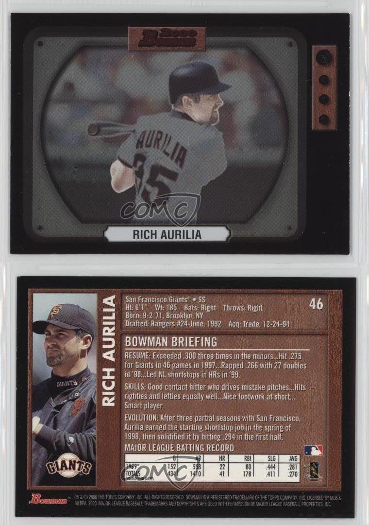 2000 Bowman Retro-Future Rich Aurilia #46 - Picture 3 of 4