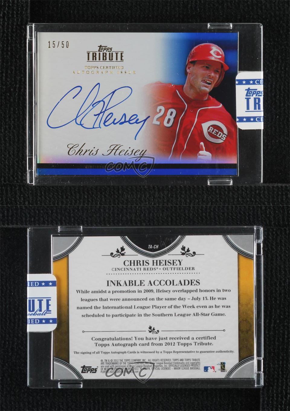 2012 Topps Tribute Auto Blue /50 Chris Heisey #TA-CH Auto