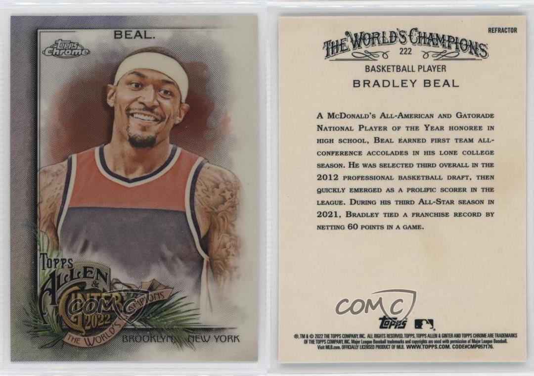 2022 Topps Allen & Ginter Chrome Refractor Bradley Beal #222 - Picture 3 of 4