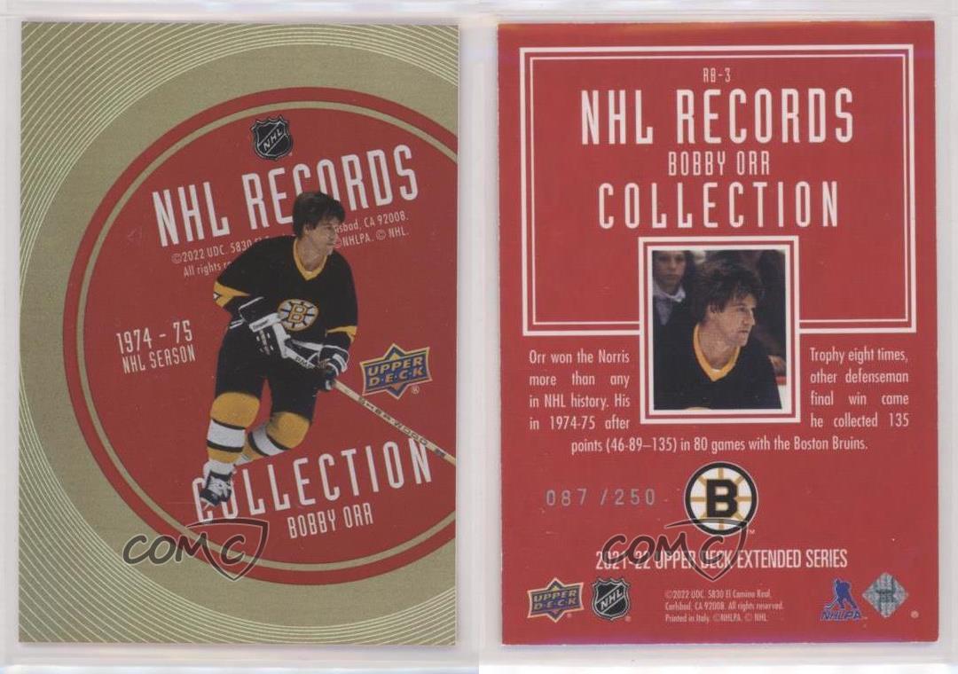 2021 Upper Deck Extended Series Record Collections Gold /250 Bobby Orr #RB-3 HOF - Picture 4 of 4