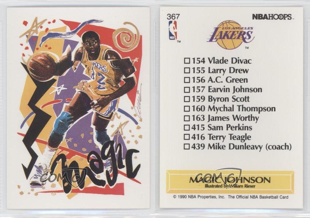 1990-91 NBA Hoops #367 Magic Johnson Los Angeles Lakers Basketball Card