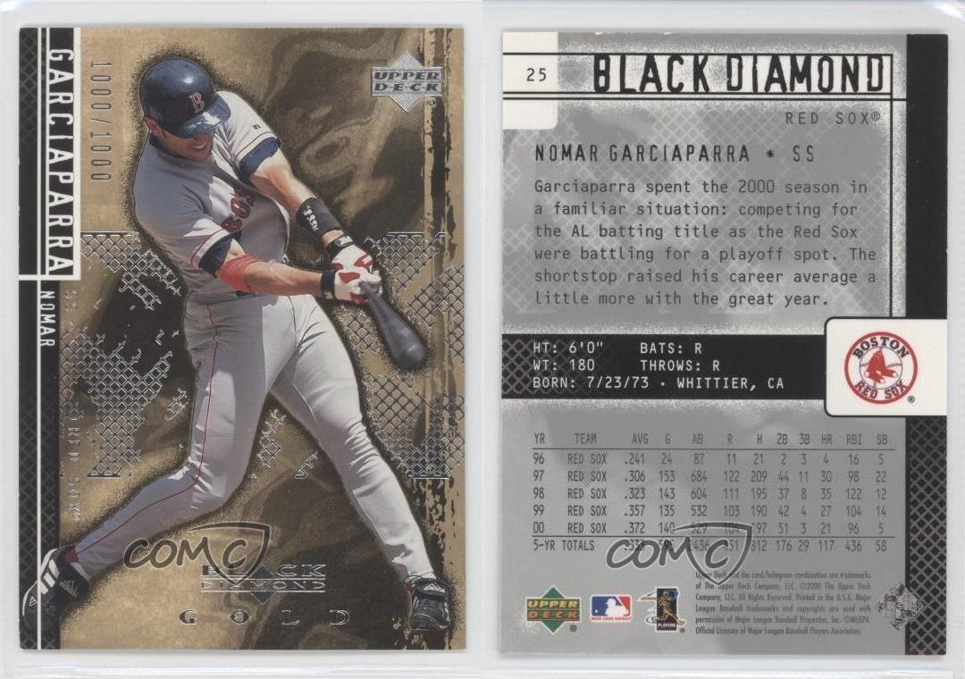 Upper Deck Black Diamond 2000 edición novato oro/1000 Nomar Garciaparra #25 - Imagen 4 de 4