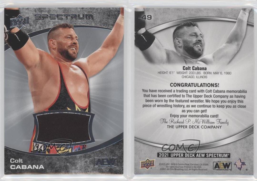 2021 Upper Deck AEW Spectrum Memorabilia Colt Cabana #49 Rookie RC