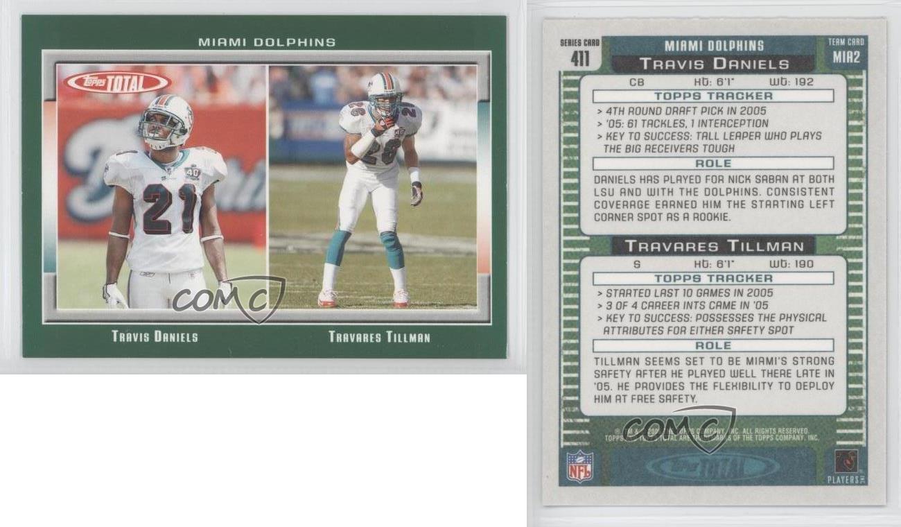 Travis Daniels/ Travares Tillman 2006 Topps Total Blue #411 Miami Dolphins