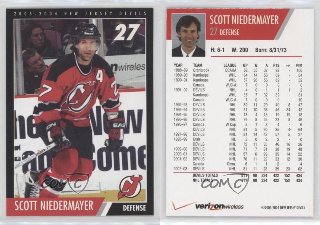 2003-04 Verizon Wireless New Jersey Devils - [Base] #27 - Scott Niedermayer