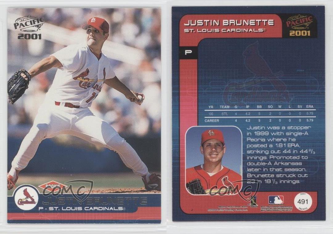 2001 Pacific Justin Brunette #491 - Picture 4 of 4