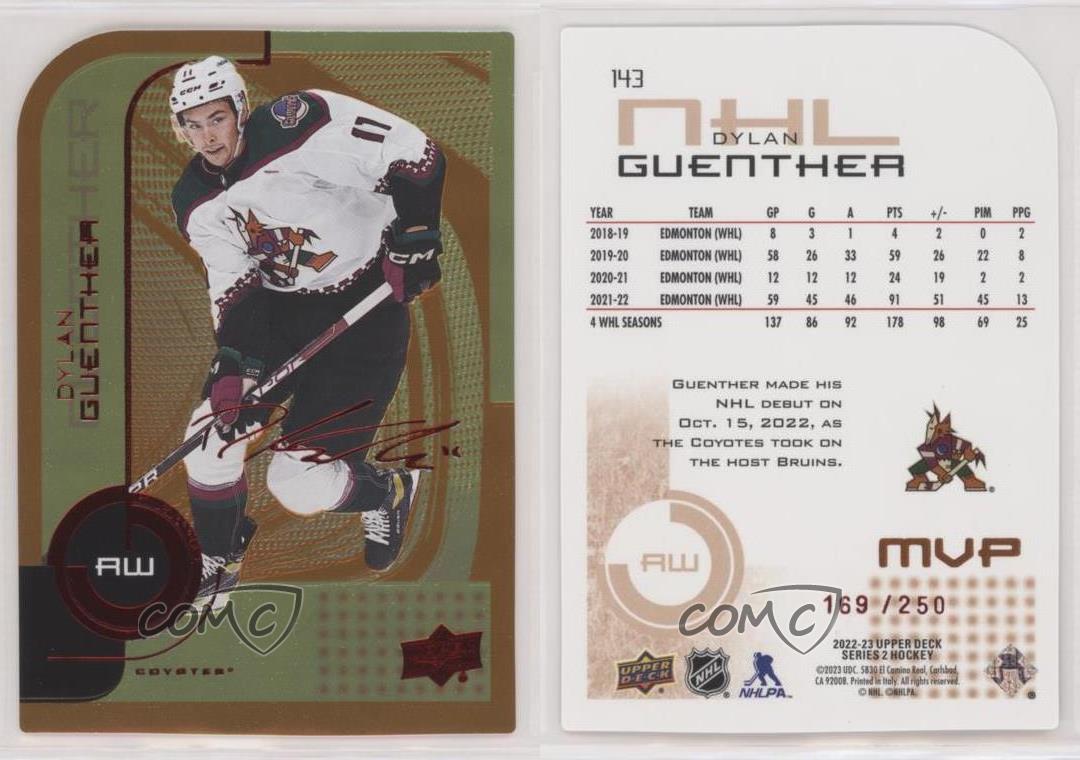 Serie 2 MVP Aggiornamento Colori e Contorni 2022 /250 Dylan Guenther #143 Rookie RC - Foto 4 di 4