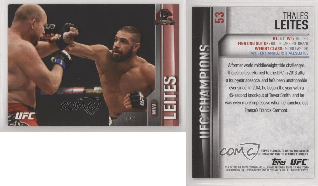 2015 Topps UFC Champions Red /8 Thales Leites #53