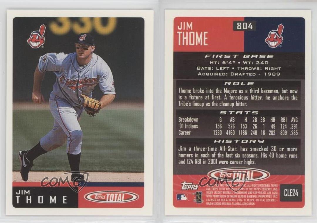 2002 Topps Total Jim Thome #804 HOF