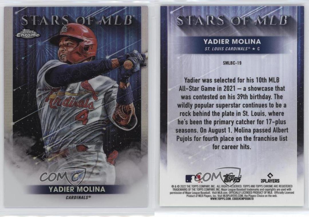 2022 Topps Serie 1 Estrellas de MLB Cromo Yadier Molina #SMLBC-19 - Imagen 6 de 6