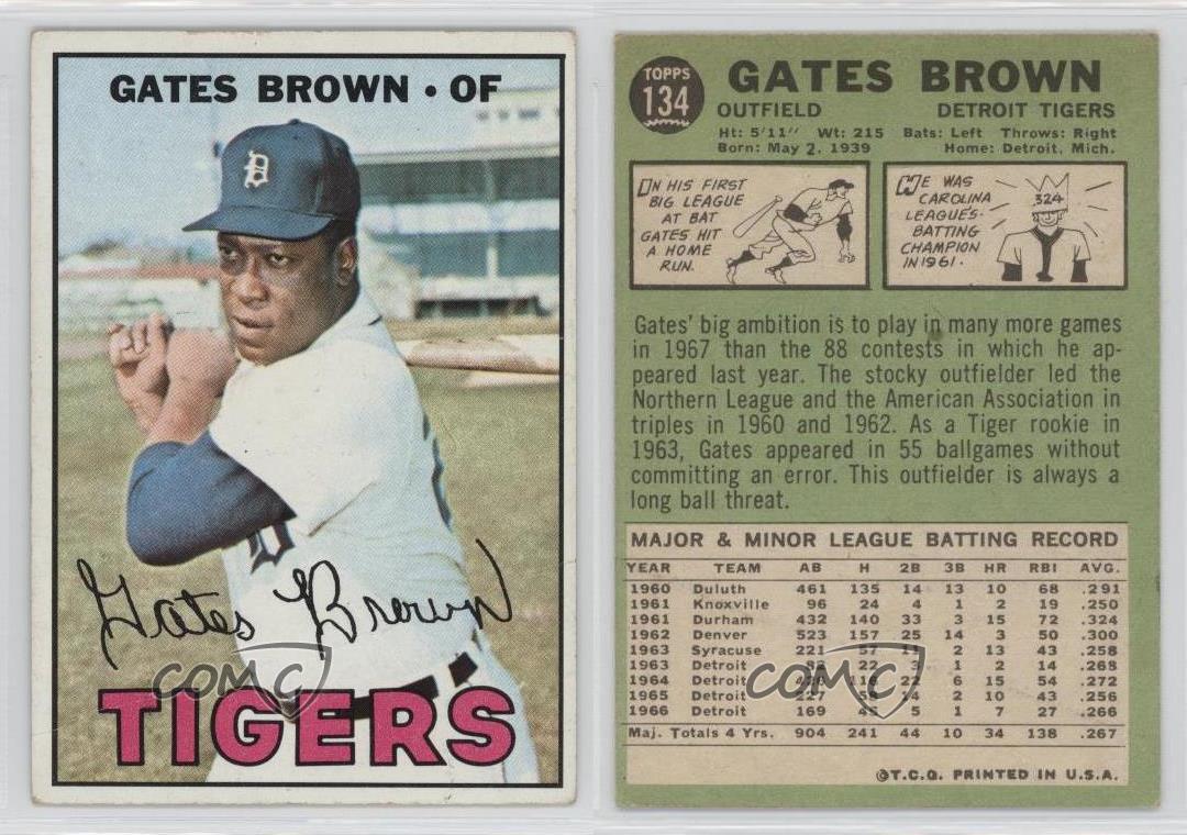 1967 Topps 134 Gates Brown Detroit Tigers Baseball Card eBay