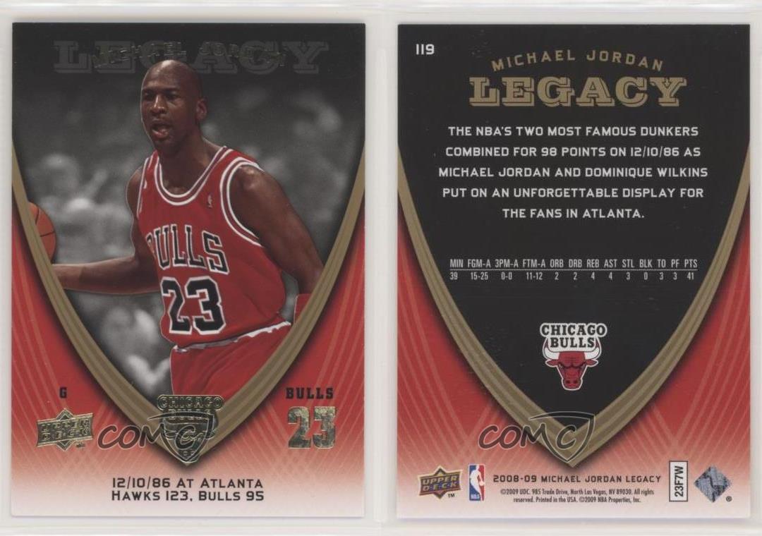 2008-09 Upper Deck Michael Jordan Legacy Michael Jordan #119 Salón de la fama - Imagen 3 de 4