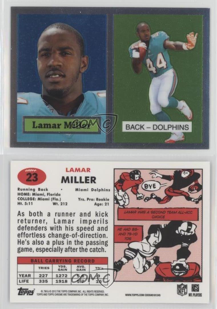 2012 Topps Chrome 1957 Design Lamar Miller #23 Rookie RC - Bild 4 von 4