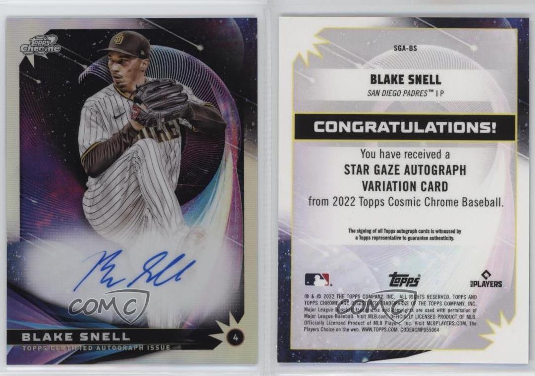 2022 Topps Cosmic Chrome Star Gaze Auto Blake Snell #SGA-BS Auto