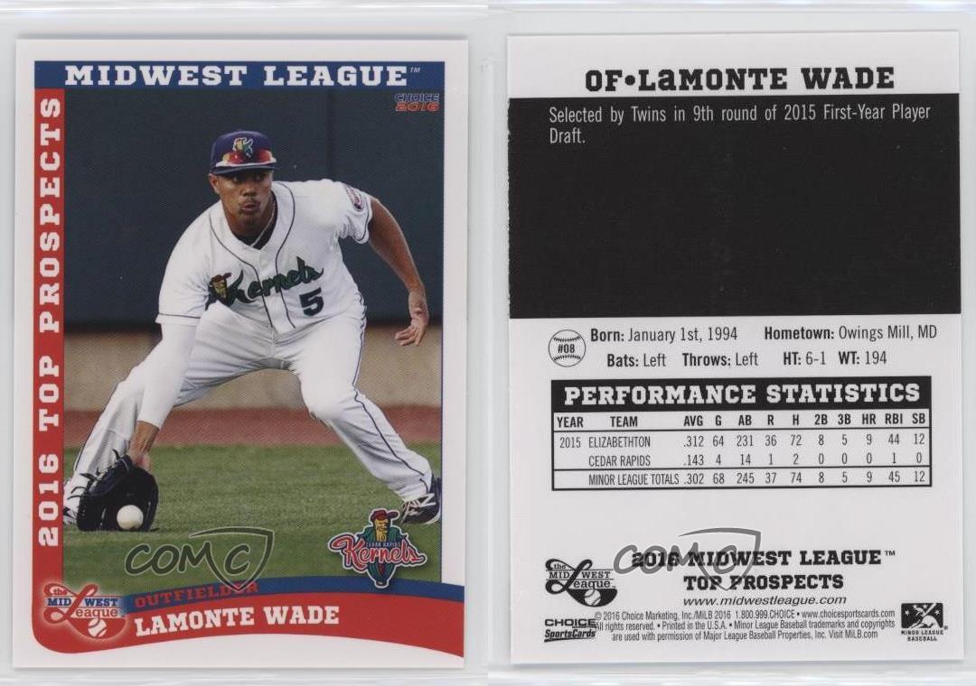 2016 Choice Midwest League Top Prospects LaMonte Wade #08 - Picture 3 of 5