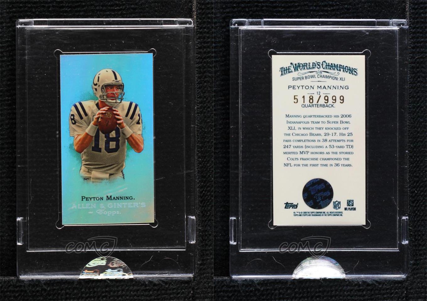 2009 eTopps Allen & Ginter's Super Bowl Champions /999 Peyton Manning #12 HOF - Picture 3 of 3