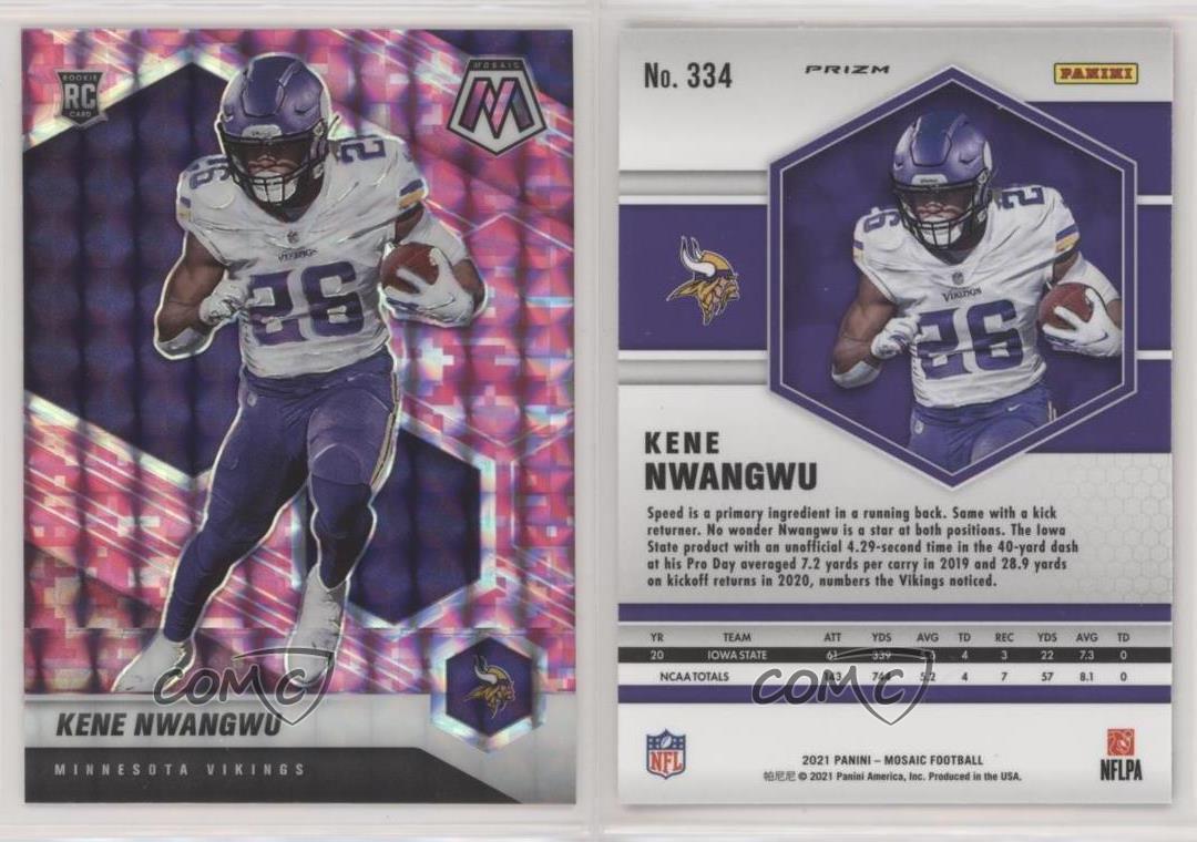 Kene Nwangwu 334 Minnesota Vikings Base Rookie Panini 