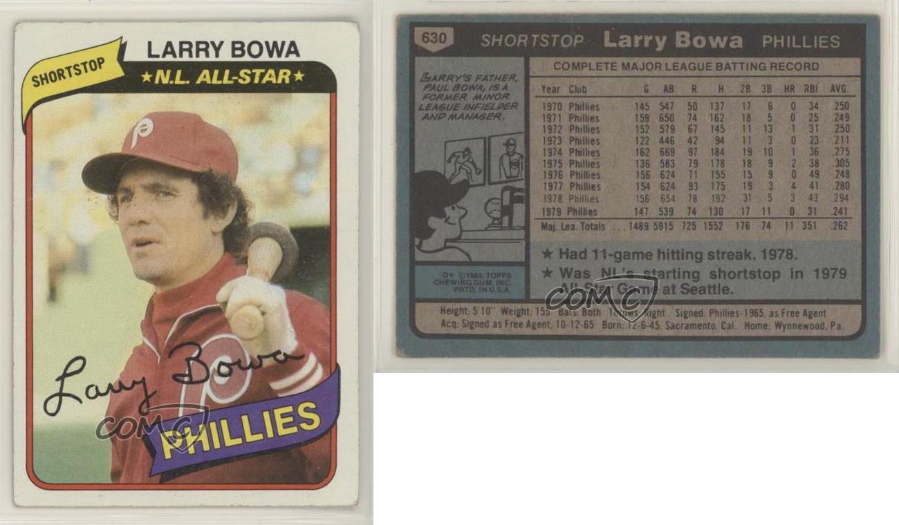 Larry Bowa (Baseball Card) 1980 Topps - [Base] #630 at 's