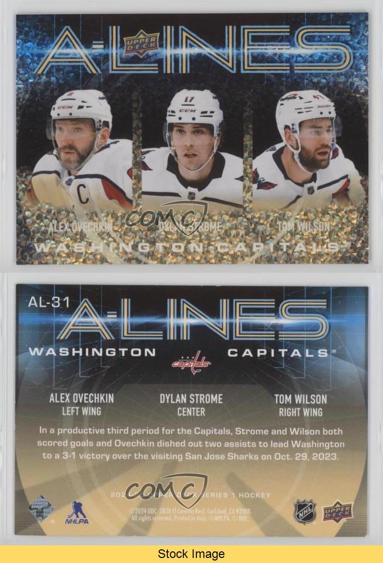 2024-25 Upper Deck Series 1 A-Lines Gold Alex Ovechkin Dylan Strome Tom Wilson - Bild 3 von 5