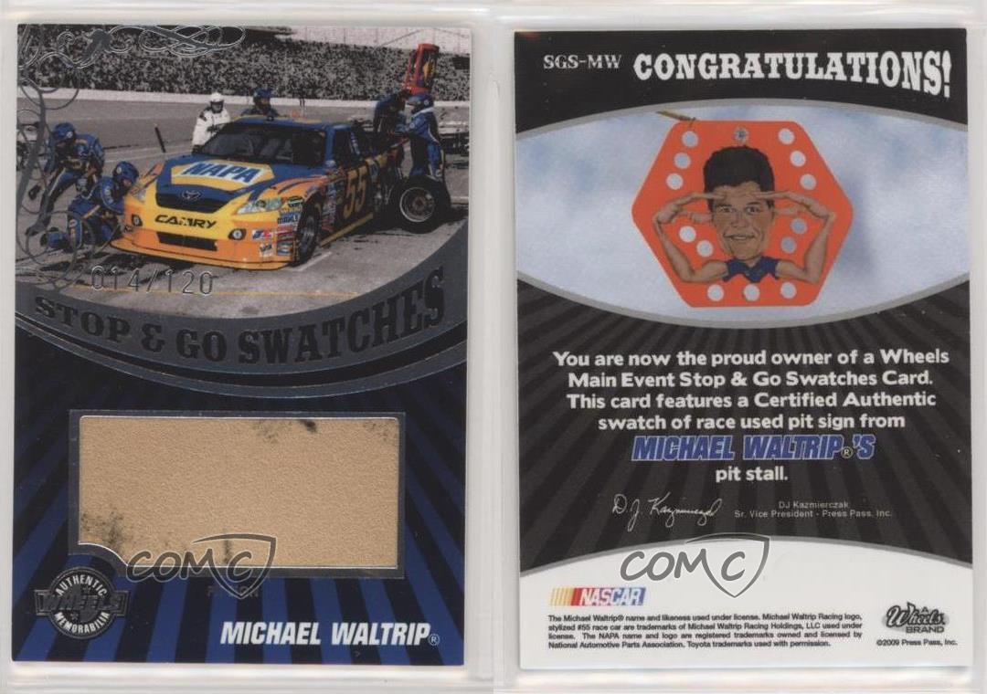 Muestras Stop & Go 2009 Wheels Main Event letrero de boxeo/120 Michael Waltrip #SGS-MW - Imagen 3 de 3
