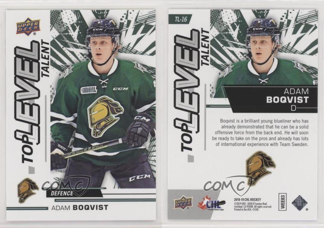 2018-19 18-19 UD Upper Deck CHL Top Level Talent #TL-16 Adam Boqvist