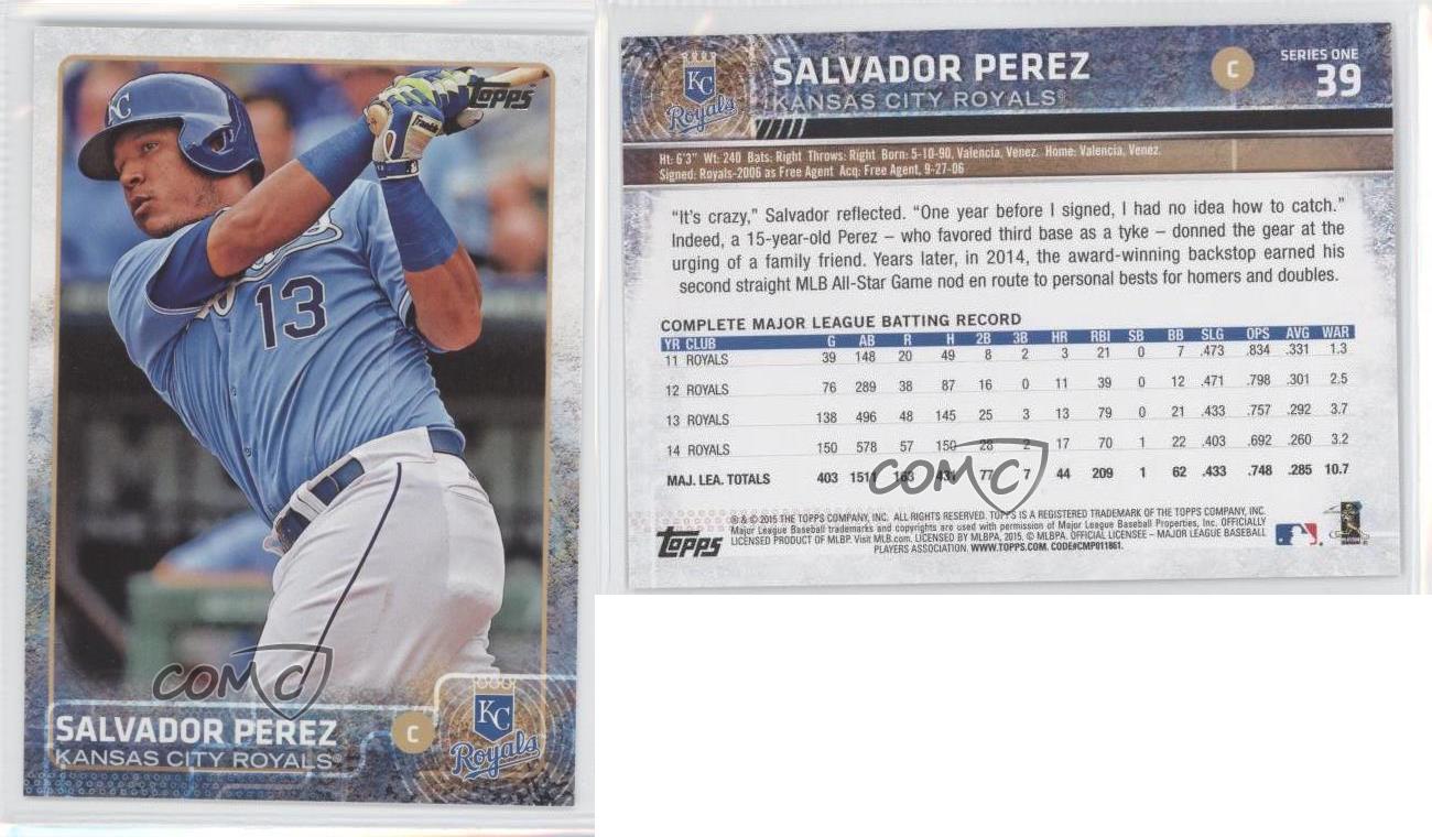 Salvador Perez Signed 2015 Topps Limited #39 (JSA)