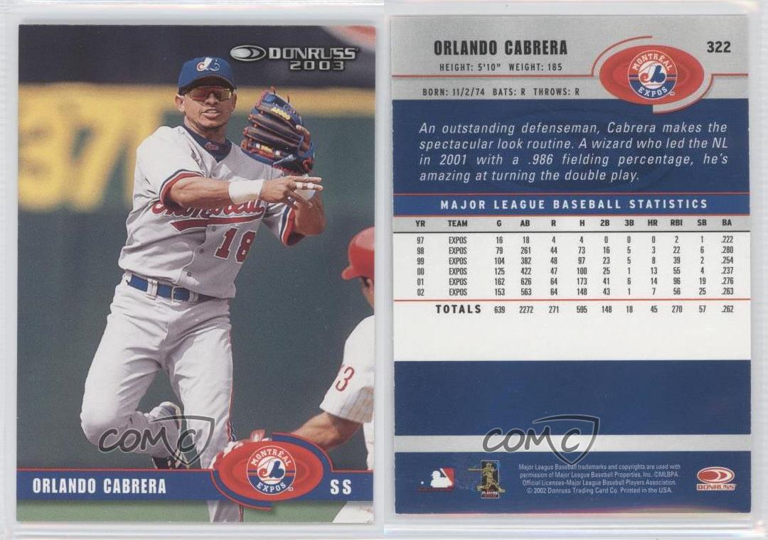 2003 Donruss Orlando Cabrera #322 | eBay