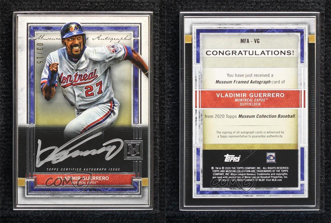 Colección Museo Topps 2020 enmarcada/15 Vladimir Guerrero #MFA-VG Auto Salón de la fama - Imagen 3 de 3