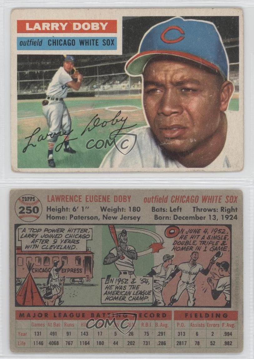 1956 Topps 250 Larry Doby Chicago White Sox Cleveland Indians Baseball