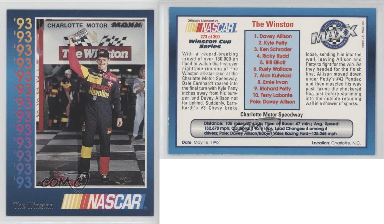 1993 Maxx Premier Series Davey Allison The Winston #273 HOF - Picture 3 of 3