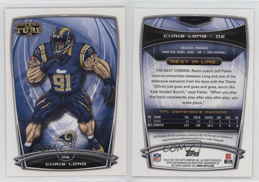 2014 Bowman St Louis Rams Defend acheter Our Turf Chris Long