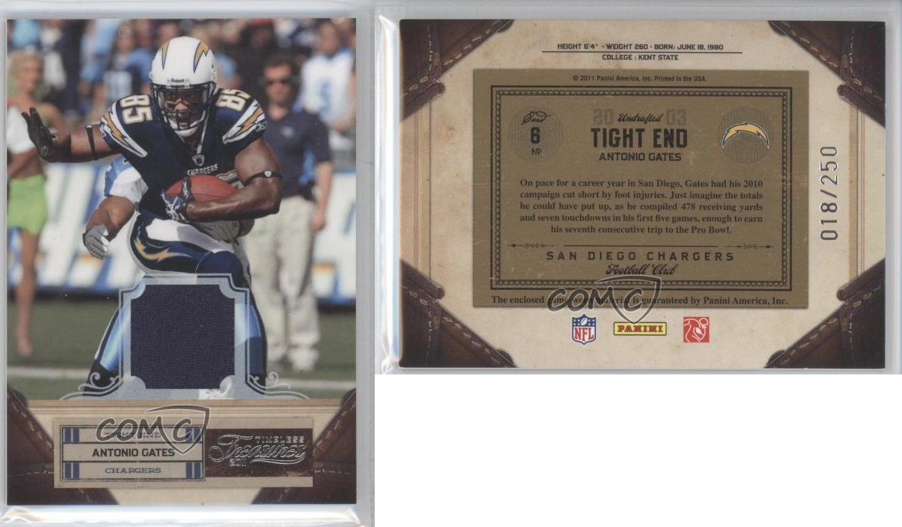 2011 Panini Timeless Treasures Material Jerseys /250 Antonio Gates #6