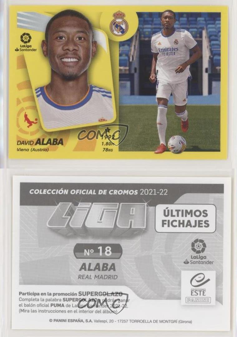 2021-22 Panini La Liga Santander Este Stickers Real Madrid CF David Alaba  #18 | eBay