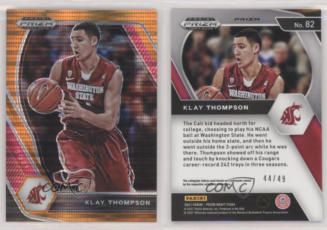 2021-22 Panini Prizm Draft Picks Orange Pulsar Prizm /49 Klay Thompson #82 - Foto 3 di 3