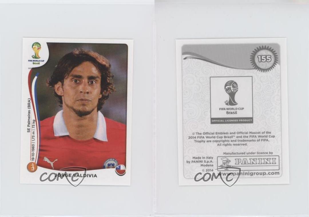 Panini 155 Jorge Valdivia Chile FIFA WM 2014 Brasilien
