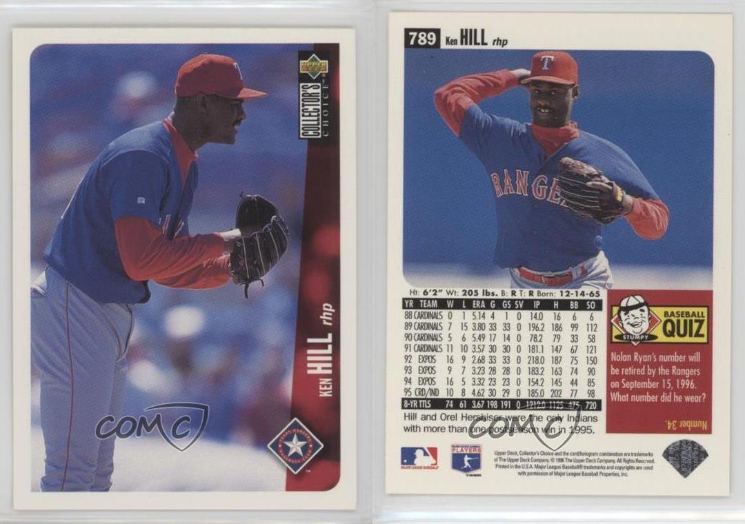 1996 Upper Deck Collector's Choice 789 Ken Hill Texas Rangers Baseball