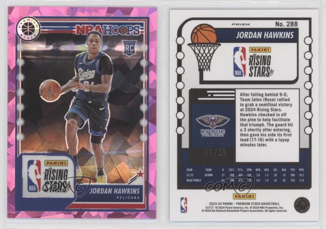 2023 Panini NBA Hoops Premium Stock Pink Ice Prizm /35 Jordan Hawkins Rookie RC - Bild 3 von 3