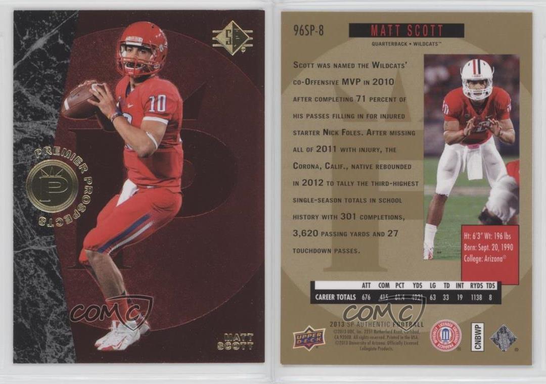 2013 SP Authentic 1996 SP Design Matt Scott #96SP-8 Rookie RC - Bild 4 von 4