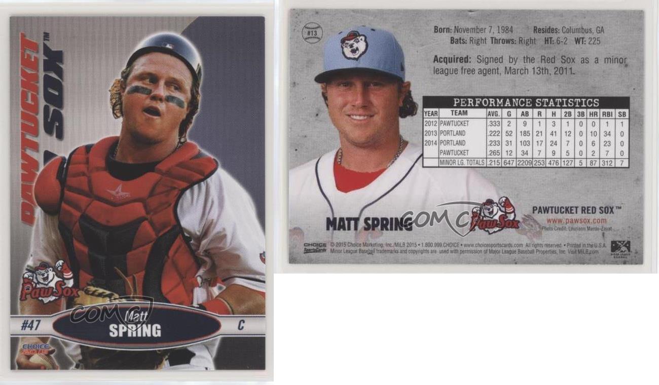 Pawtucket Red Sox Matt Spring 2015 au ventes exceptionnelles choix #13