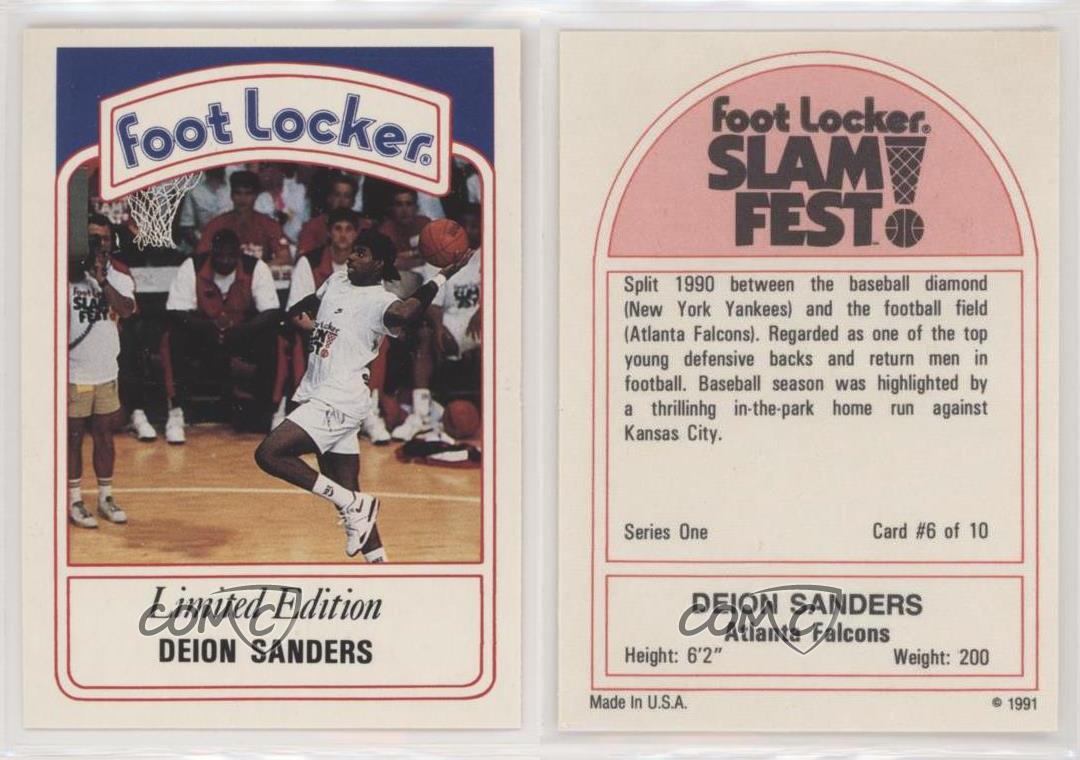1991 Foot Locker Slam Fest Series 1 Deion Sanders #6 HOF | eBay