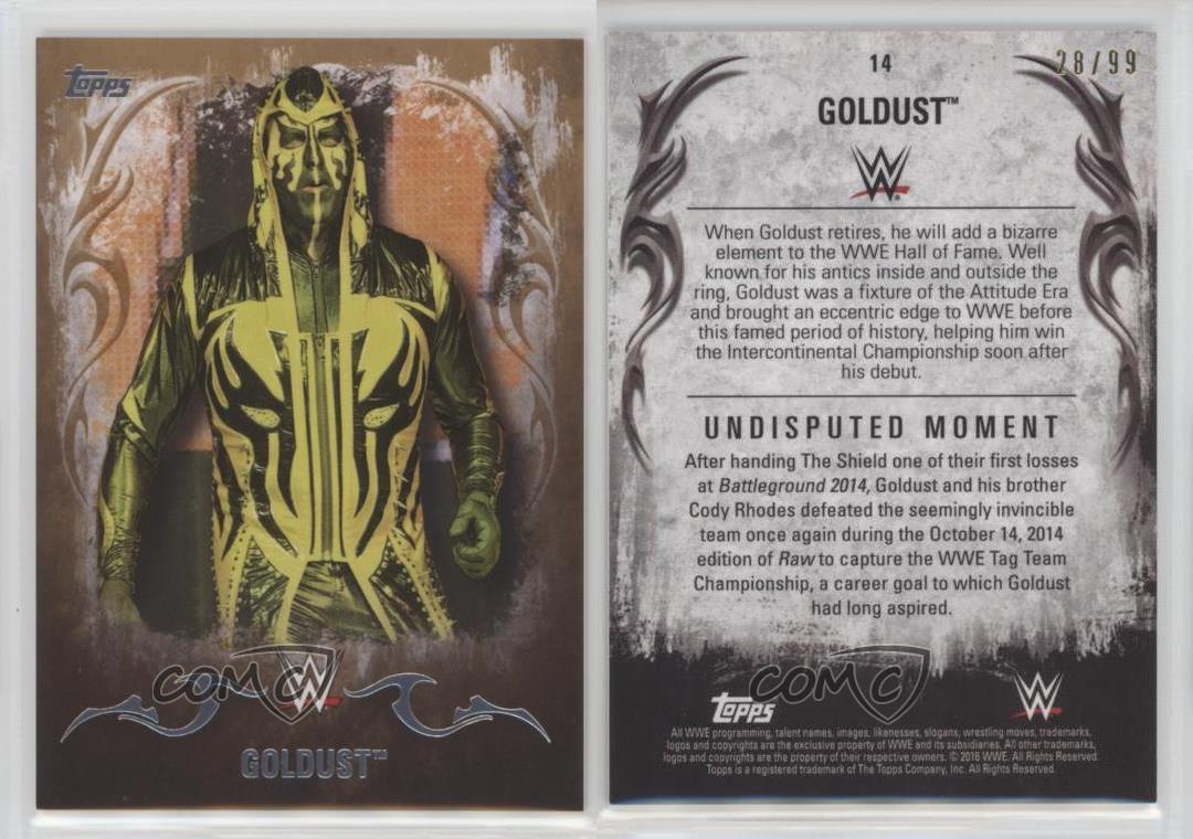 Parche 2016 Topps WWE Undisputed Tag Team Championship Bronze/99 Goldust #14 - Imagen 3 de 3