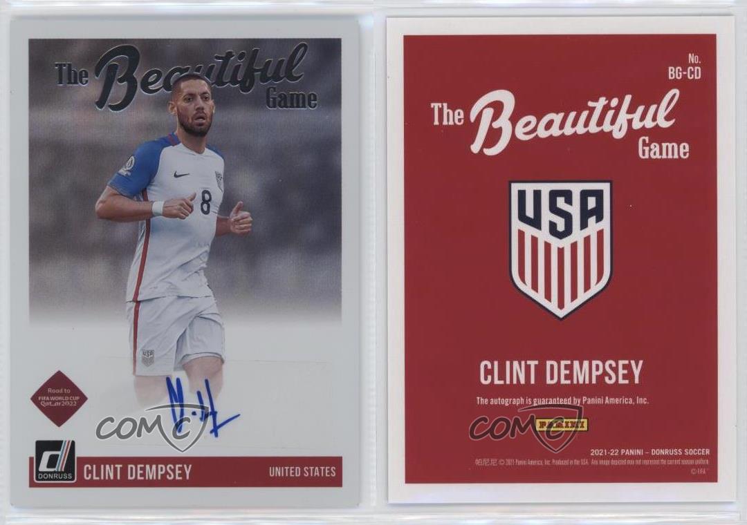 Panini Donruss Road to Qatar 2021 The Beautiful Game Clint Dempsey #BG-CD automático - Imagen 4 de 4