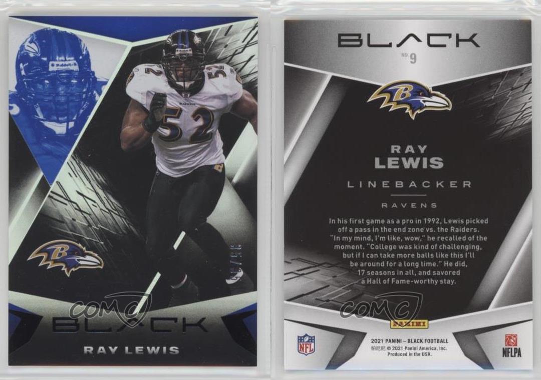 2021 Panini Black Ray Lewis Baltimore Ravens No.9