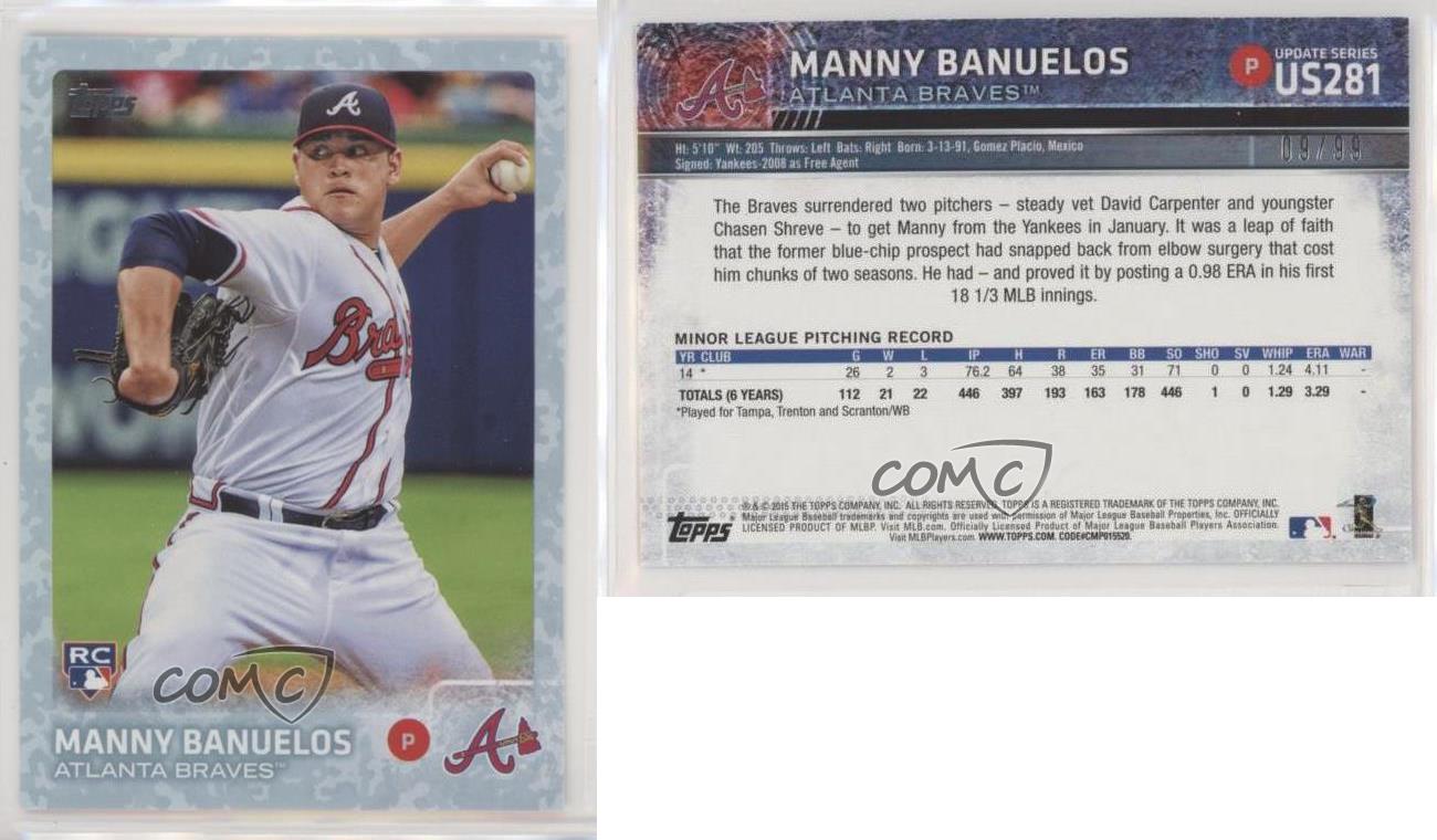 Manny Banuelos autographed baseball card (Atlanta Braves) 2015 Topps #US281