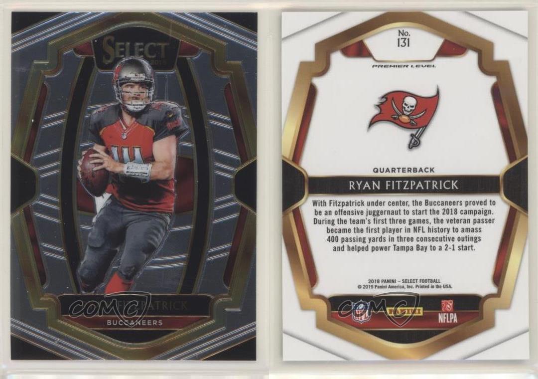 2018 Select Football #131 Ryan Fitzpatrick Tampa Bay Buccaneers Premier  Level Official NFL Trading Card From Panini
