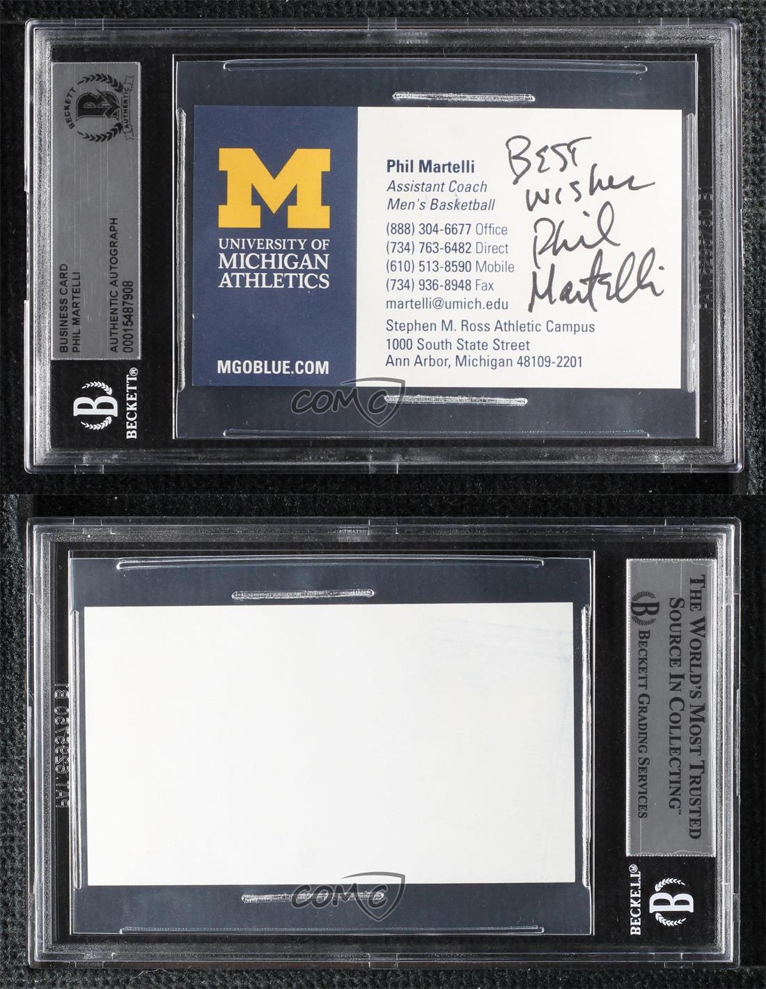 BAS Authenticated Phil Martelli BGS Authentic Auto