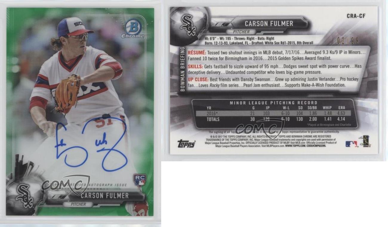2017 Bowman Chrome Rookie Retail Green Refractor /99 Carson