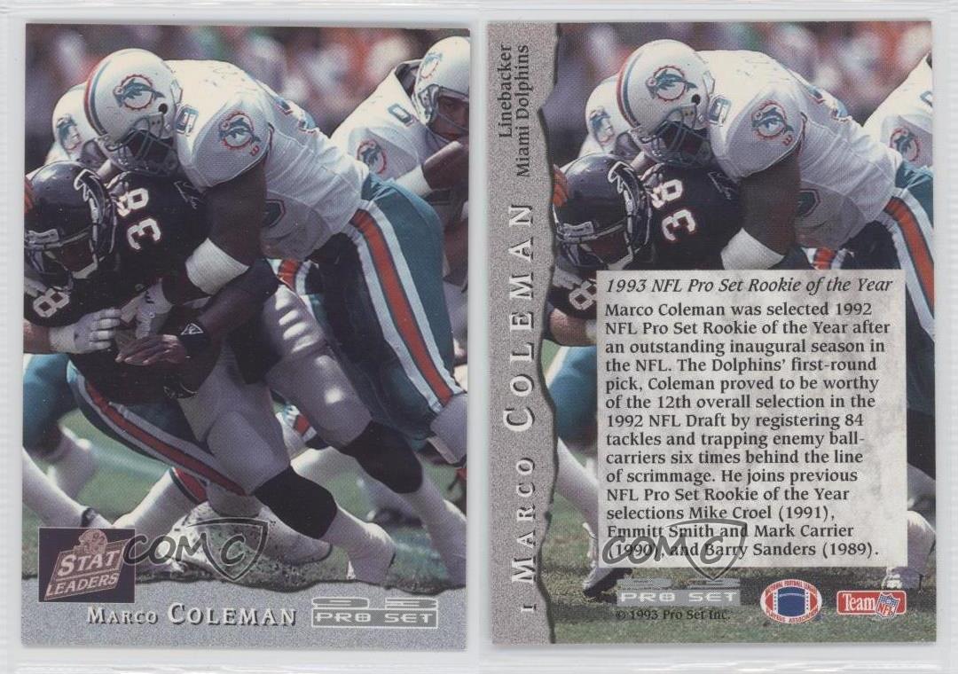 : 1993 Pro Set Power Football #190 Marco Coleman Miami