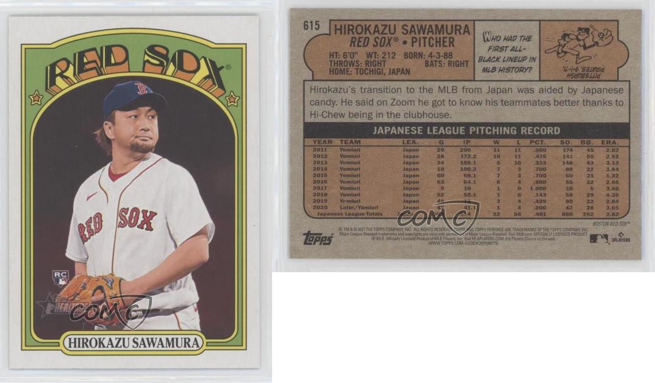 615 Hirokazu Sawamura - Boston Red Sox - 2021 Topps Heritage