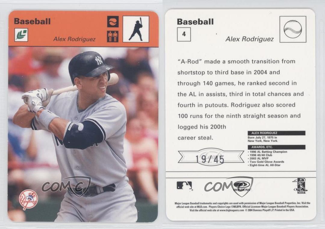 2005 Leaf Sportscasters Orange Batting Ball /45 Alex Rodriguez #4 | eBay